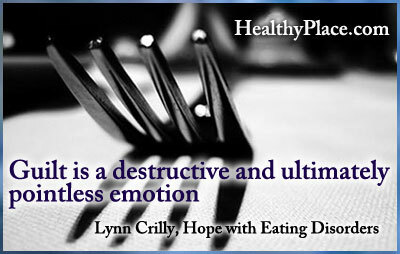 Sitat på spiseforstyrrelser - Skyld er en destruktiv og til slutt meningsløs følelse.