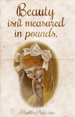 Sitat på spiseforstyrrelser - Skjønnhet måles ikke i kilo.