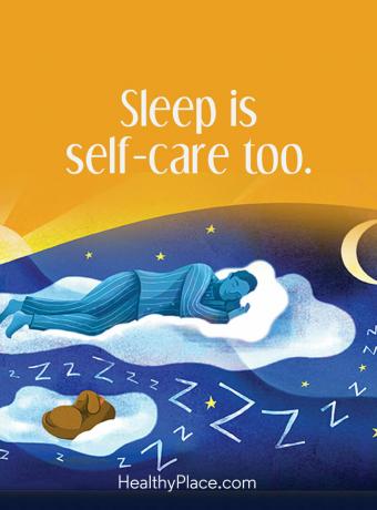 Sitat på mental helse - søvn er også egenomsorg.