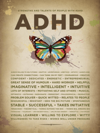 Plakat for å øke selvtillit for barn, tweens og tenåringer med ADHD