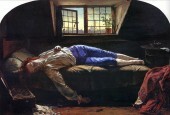 Henry Wallis maleri, "The Death of Chatterton", skildrer en mann som begikk selvmord med arsen